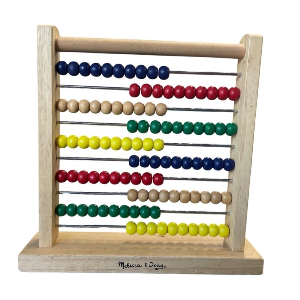 Melissa & Doug Wooden Abacus Toy With Multicolor Beads For Early‎ Math Learning